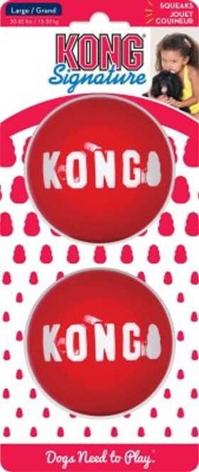 Hovedbilde KONG SIGNATURE BALL LARGE 2-PACK 8CM