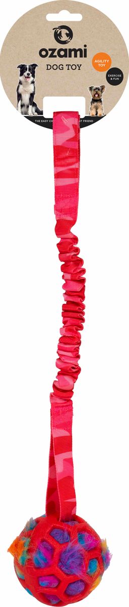 Play-n-tug Ball with Crinkle rosa camo 50 cm