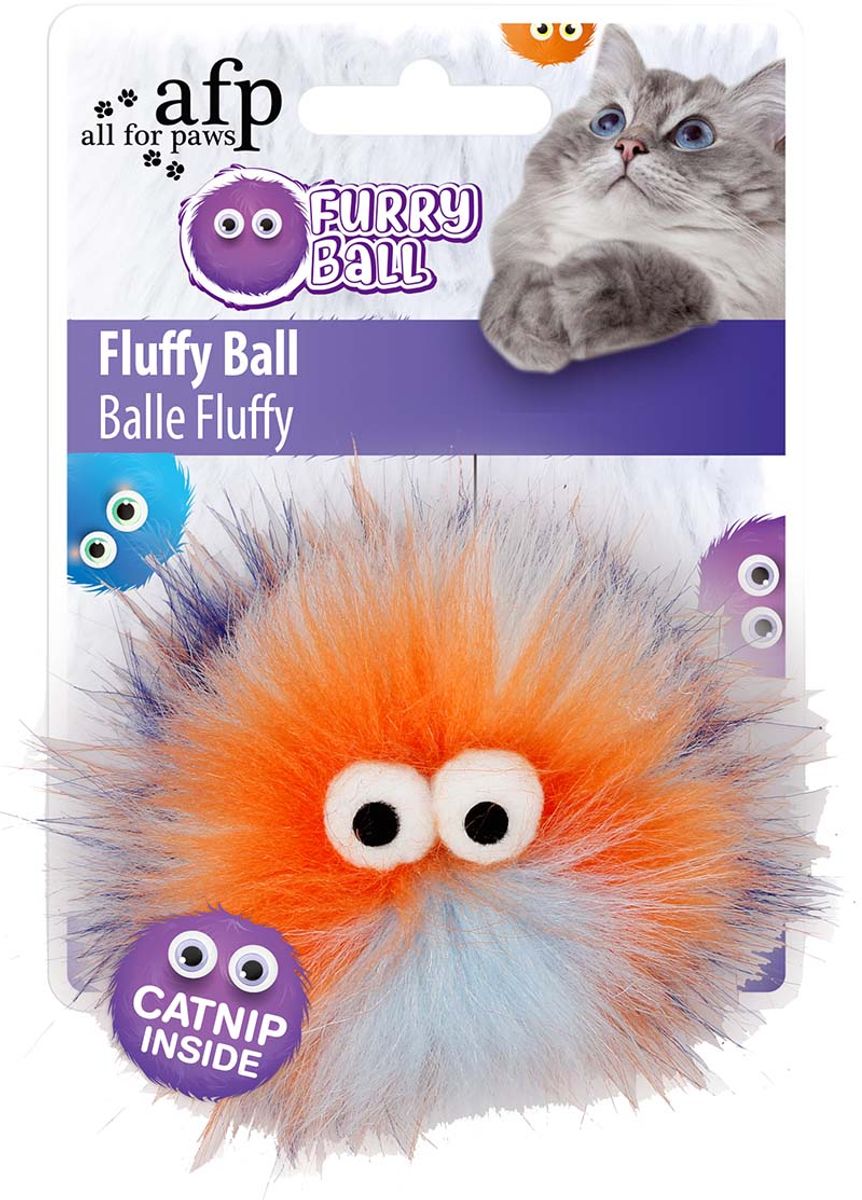 Furry Ball Fluffyball Oransje | Katteleke med Kattemynte