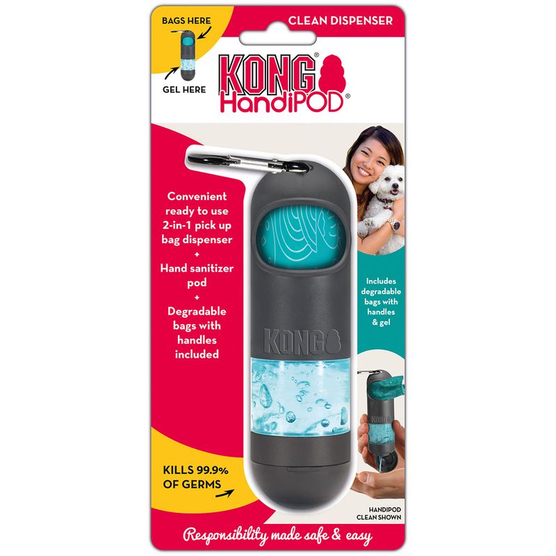 KONG Handipod Regular Clean | Bæsjeposer & Antibac 2-i-1