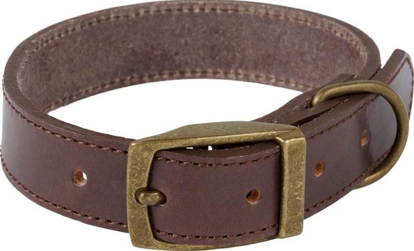 Hovedbilde Companion Lærhalsbånd Mørkebrun - Mykt Skinn Str. ...