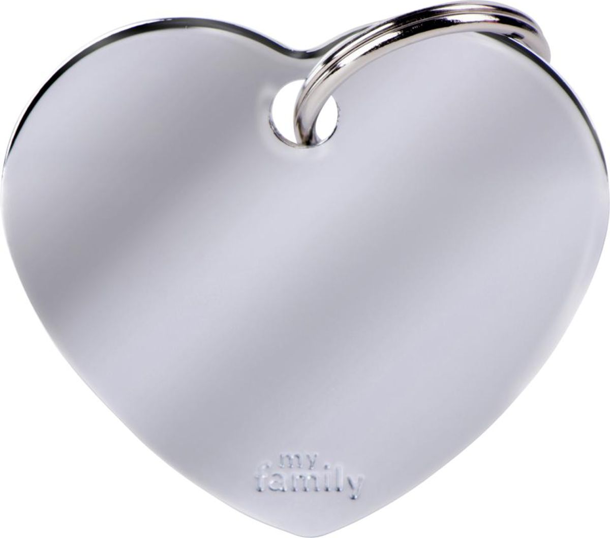 MyFamily Hundetegn Hjerte Stor Sølv - Graverbar ID-brikke