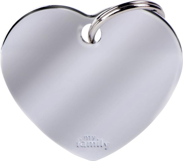 Hovedbilde MyFamily Hundetegn Hjerte Stor Sølv - Graverbar ...