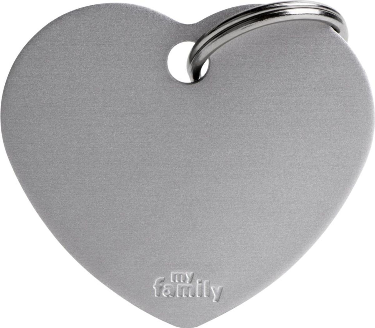 MyFamily Basic ID-brikke Hjerte Sort - Slitesterk Aluminium