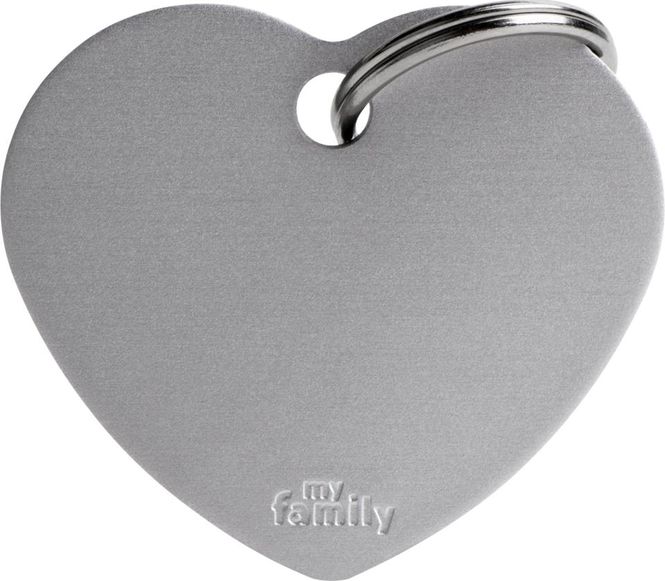 Hovedbilde MyFamily Basic ID-brikke Hjerte Sort - Slitesterk Aluminium