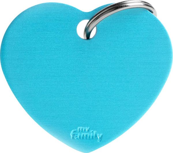 Hovedbilde MyFamily Basic Navnebrikke Hjerte - Lyseblå ...