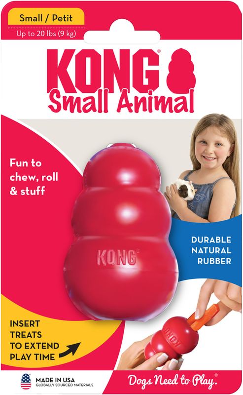 KONG Small Animal Classic - Aktivitetsleke i Naturgummi til Smådyr
