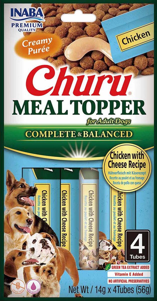 Churu Dog Meal Topper Kylling & Ost 4pk