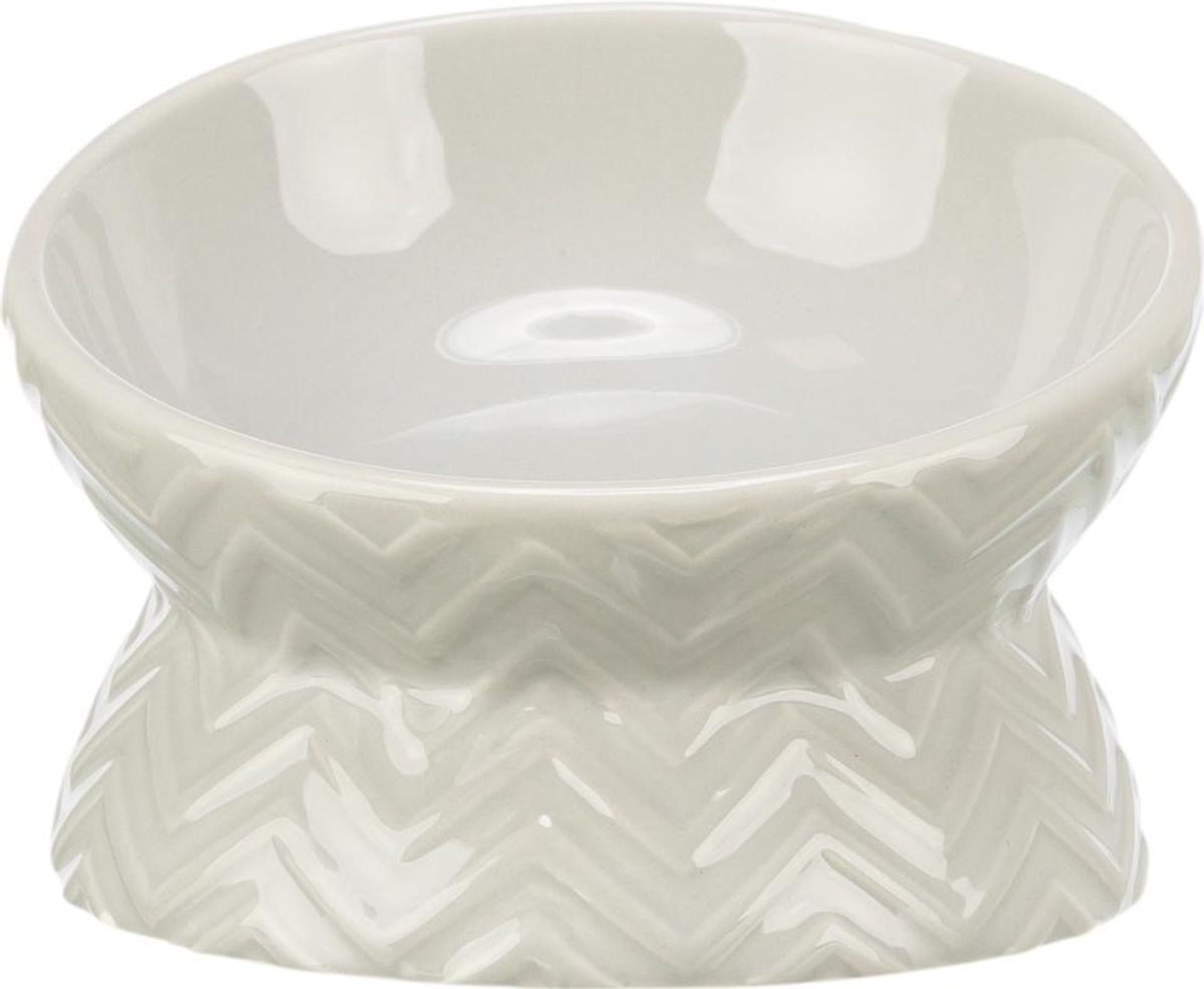 Trixie Keramisk Opphøyet Skål, Lys Taupe (150 ml / 13 cm)