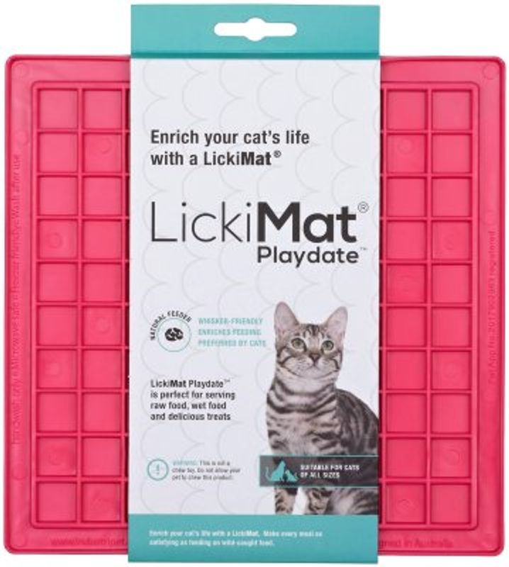 LickiMat katt Playdate rosa 20x20cm