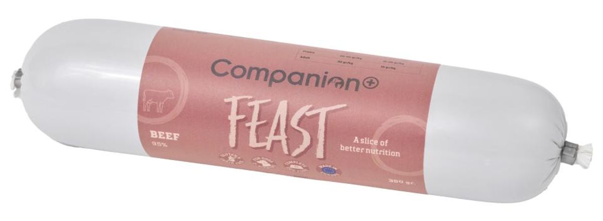 Companion+ FEAST Biff 350g | Saftig Hundefôrpølse