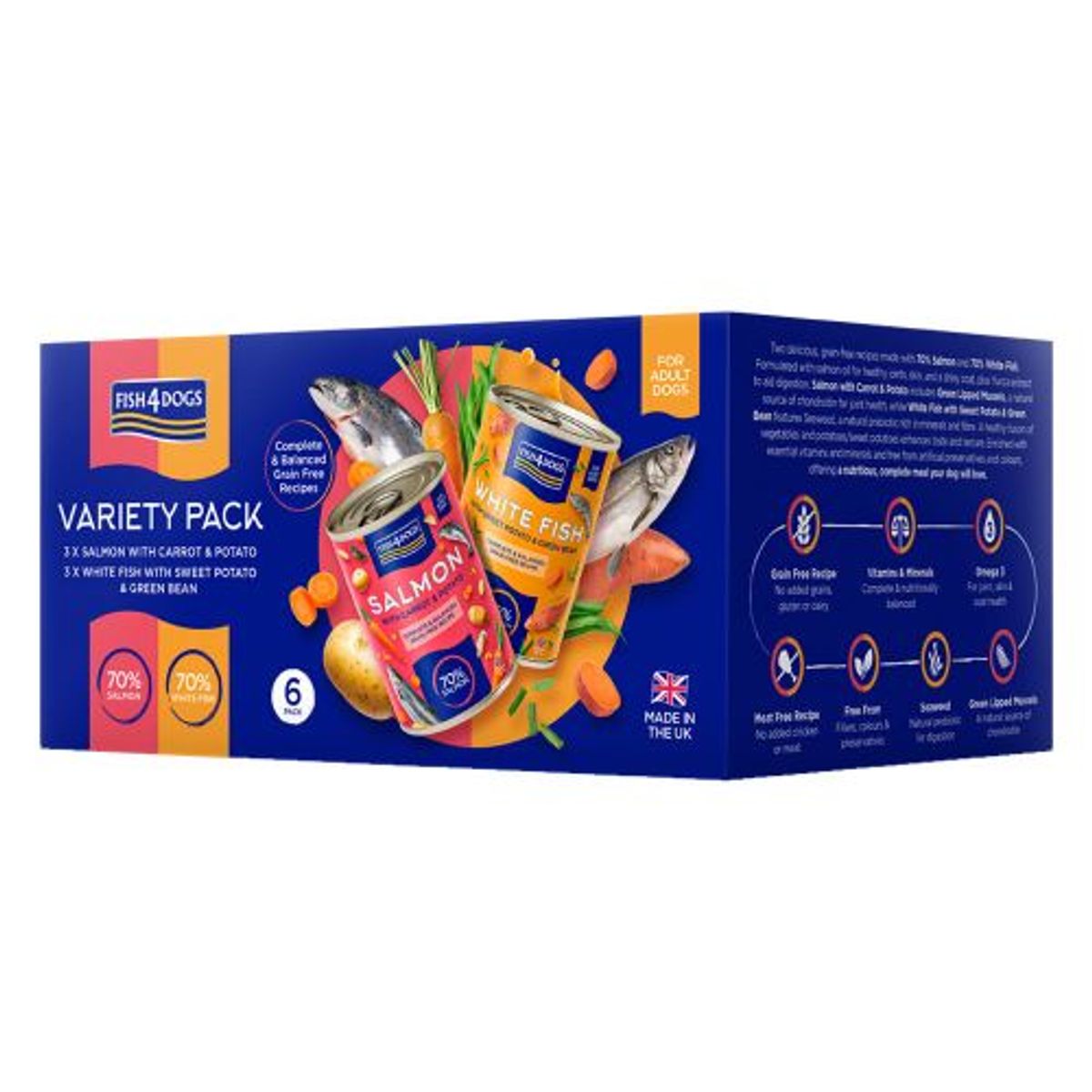 F4D Variety Pack 6 x 395g | Fish4Dogs Våtfôr