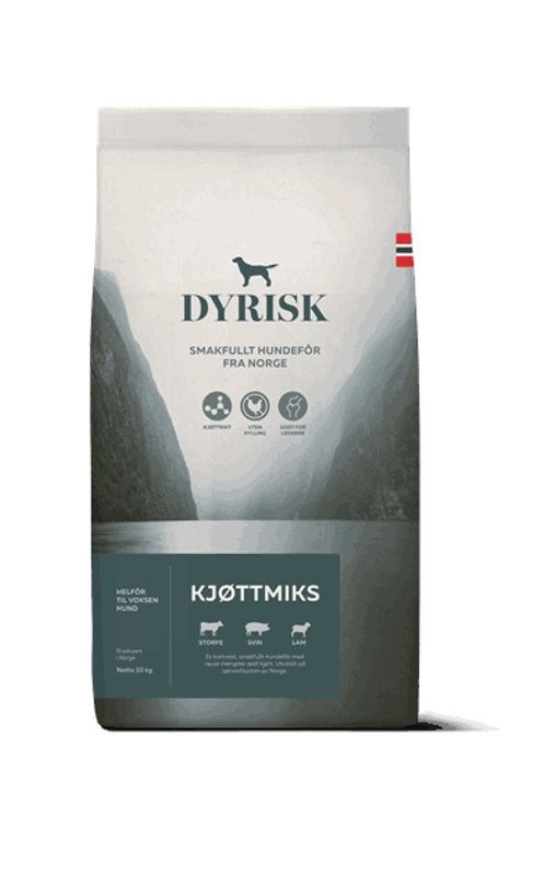 Dyrisk Kjøttmiks 10 kg | Kortreist Norsk Tørrfôr for Hund