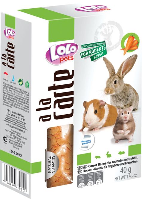 Hovedbilde Lolo Pets Gulrotflak 40g | Vitaminrike Flak til Gnager