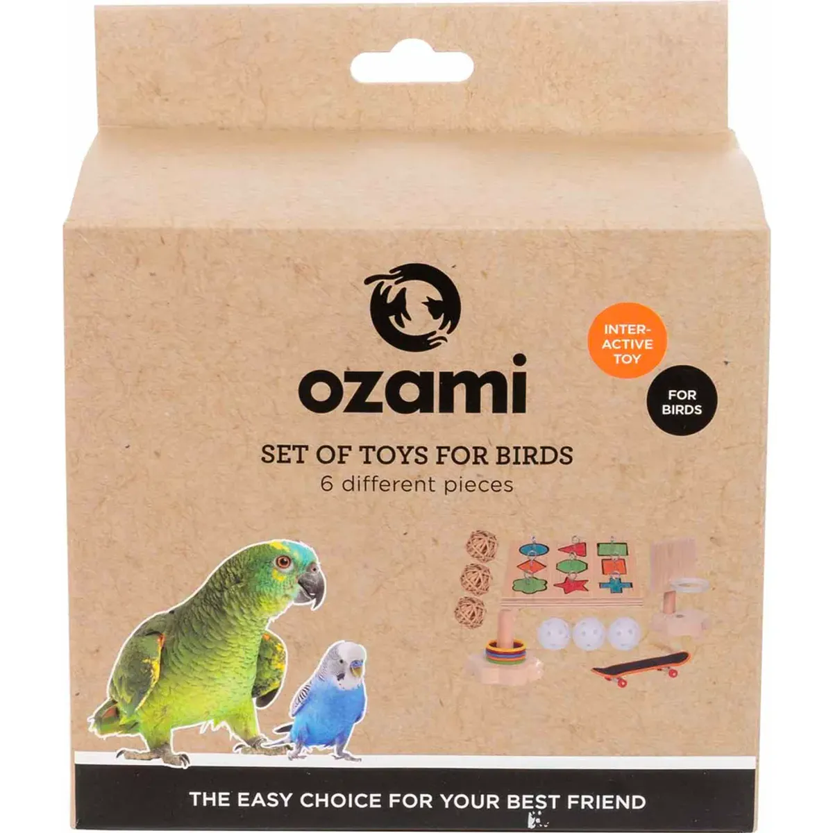OZAMI Bird Toy Cirkus Kit | 6-i-1 Triksesett til Fugl