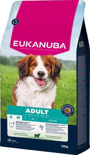 Hovedbilde EUKANUBA Adult Small/Medium Breed Lam & Ris  ( 12 ...