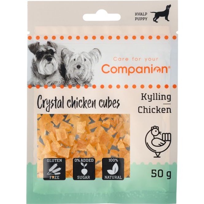 Hovedbilde Companion Crystal Cubes Puppy Kylling 50g | Myke Biter