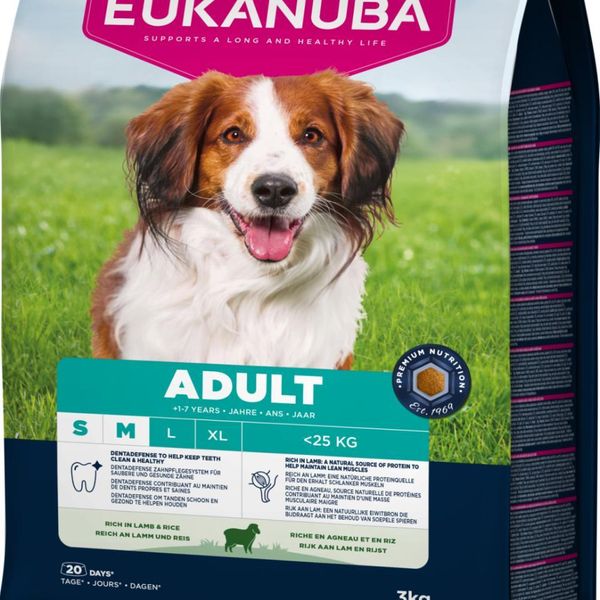 Hovedbilde EUKANUBA Adult Small/Medium Breed Lam & Ris ( 3kg ...