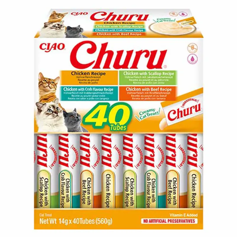 CHURU Kylling Variete Stor Pakke - 40 stk