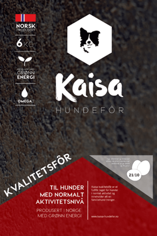 Kaisa Kvalitetsfôr Voksen Hund 6 kg Rød | Norsk Tørrfôr