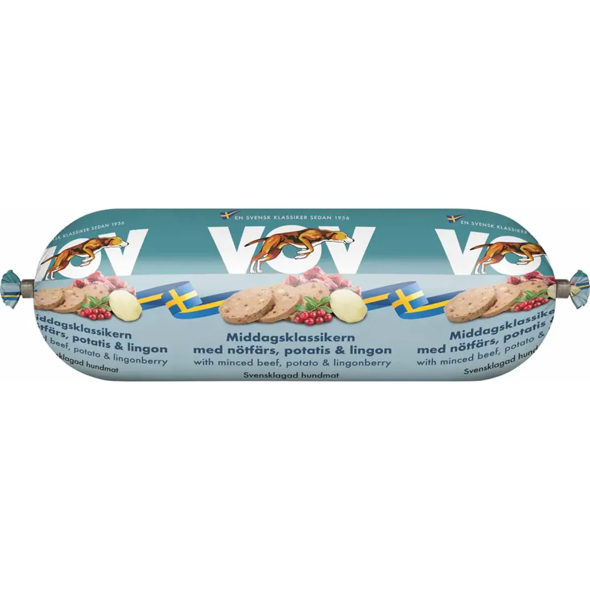 Vov Middagsklassiker Storfe & Tyttebær 550g | Svensk Hundefôr