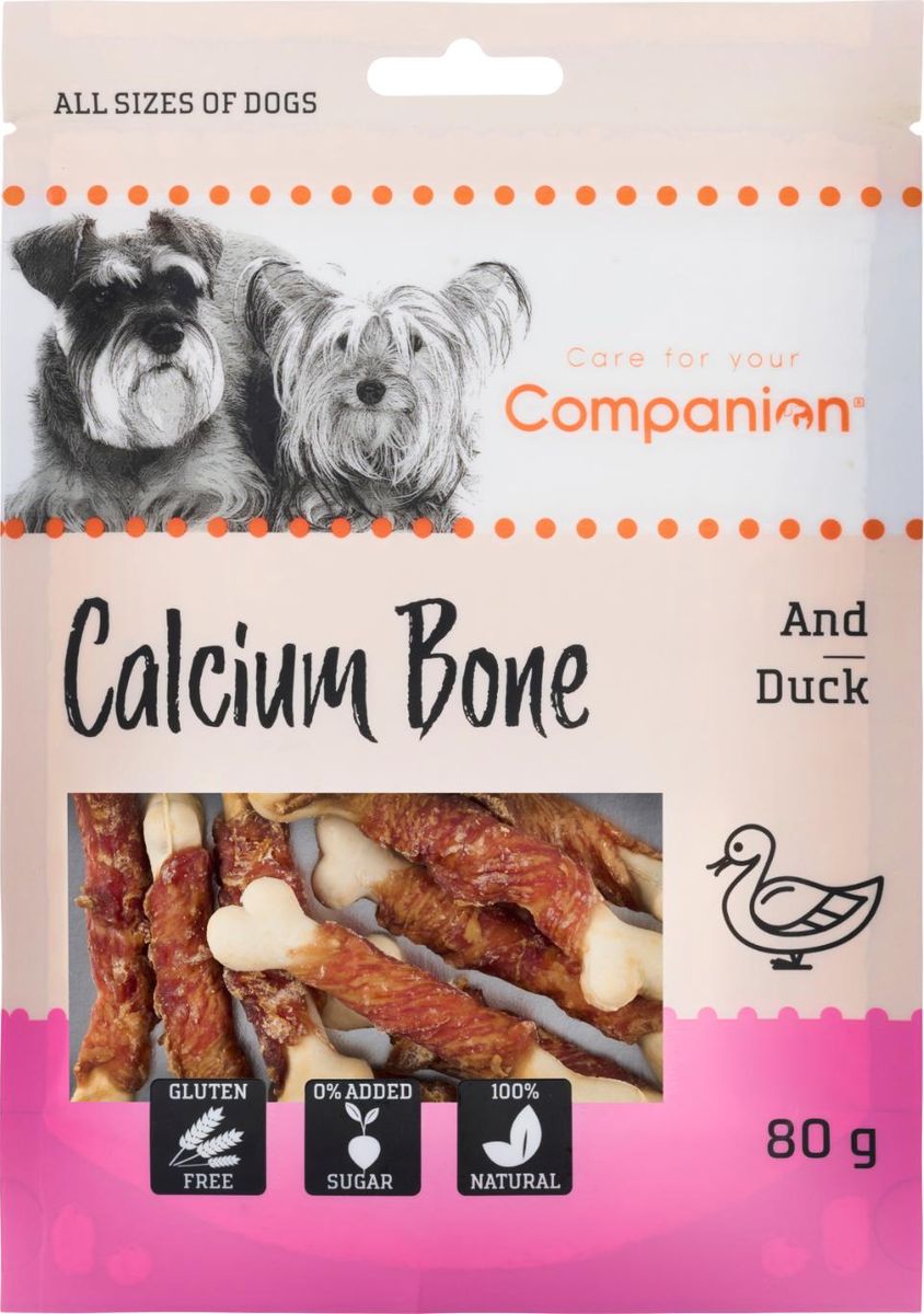 Companion Calcium Bone m/ And 80g | Glutenfritt Tyggeben