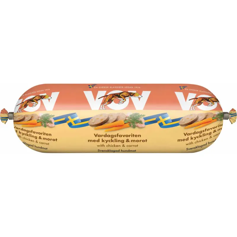 Vov Hverdagsfavoritt Kylling & Gulrot 550g | Svensk Hundefôr