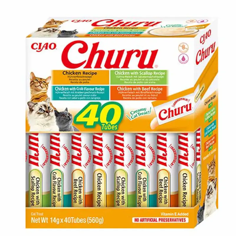 CHURU Kylling Variete Stor Pakke - 40 stk