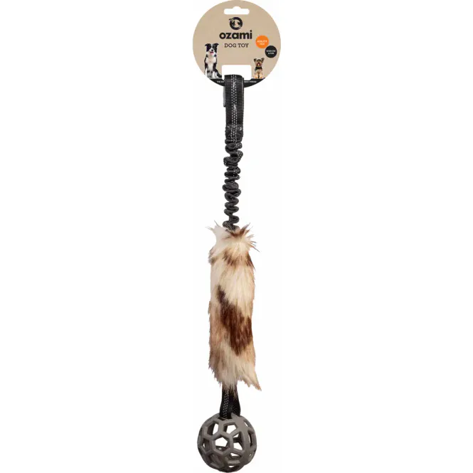 Hovedbilde Ozami Play-n-Tug Faux Fur m/ Ball 65 cm | Draleke til Hund