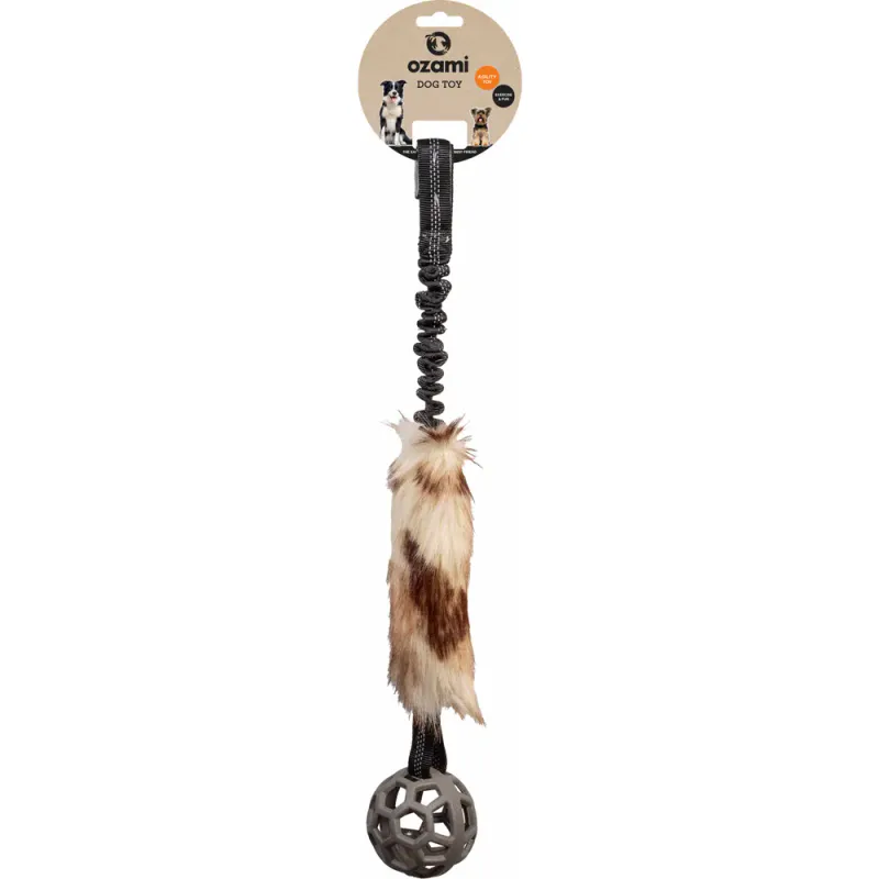 Ozami Play-n-Tug Faux Fur m/ Ball 65 cm | Draleke til Hund